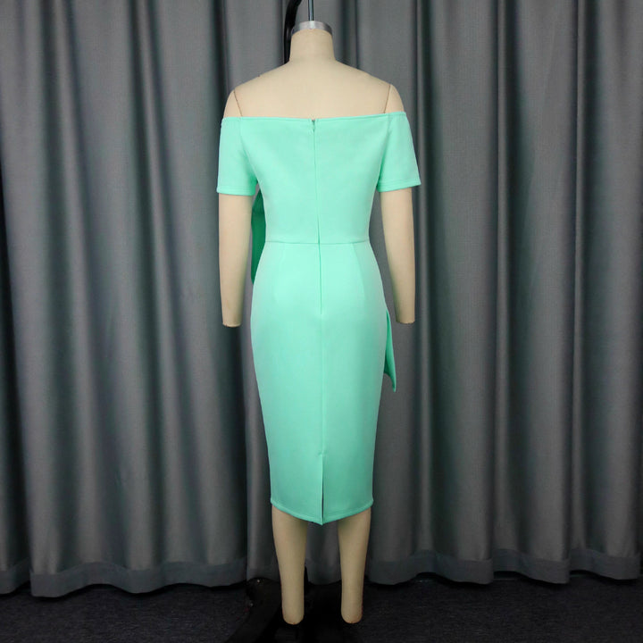 Damen Elegantes Wickelkleid mit asymmetrischem Design und Drapierungen Drune