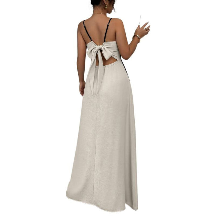 Damen Maxikleid mit elegantem Liniendesign und schmalen Trägern Drune