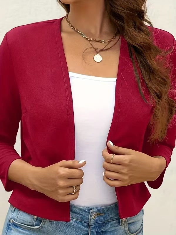 Damen Luftiger Cardigan mit offenem Frontdesign und ¾-Ärmeln Drune