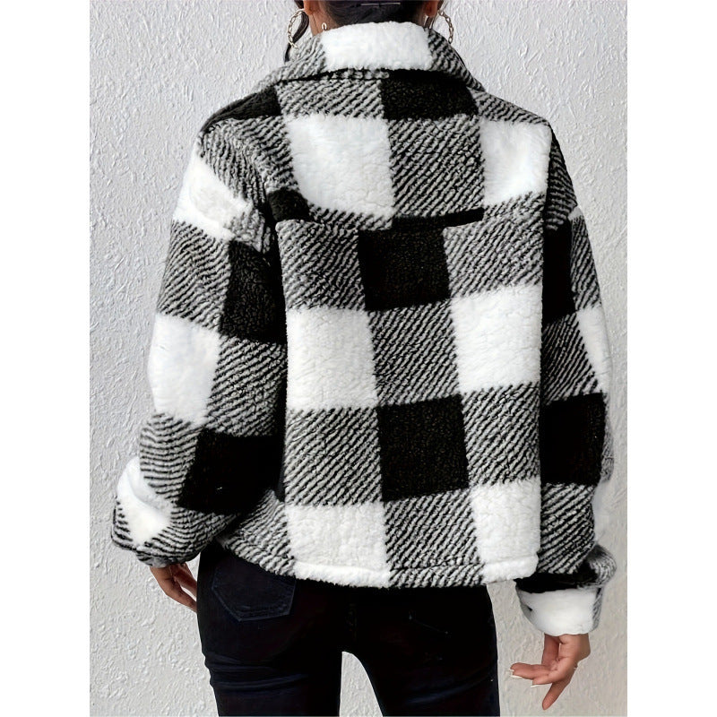 Damen Fleecejacke mit Karomuster Drune