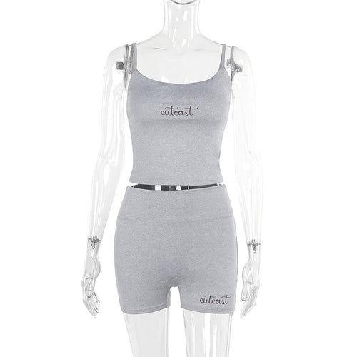 Damen sportliches Crop-Top und Shorts-Set Drune