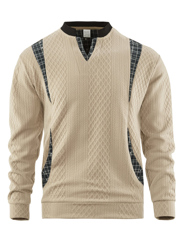 Herren Strickpullover mit modischen Karoelementen Drune