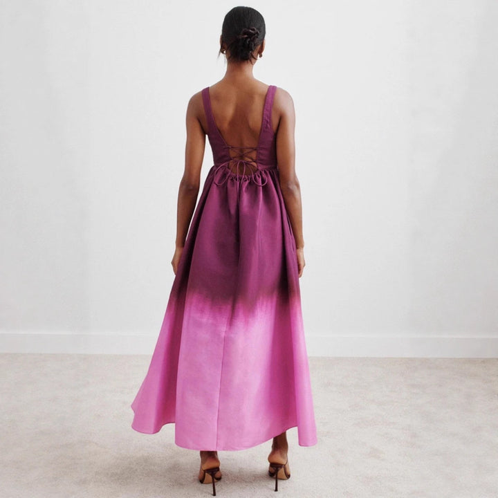 Damen nan bodenlanges Bustier-Maxikleid mit herzförmigem Dekolleté, breiten Trägern und geraffter Empire-Taille Drune