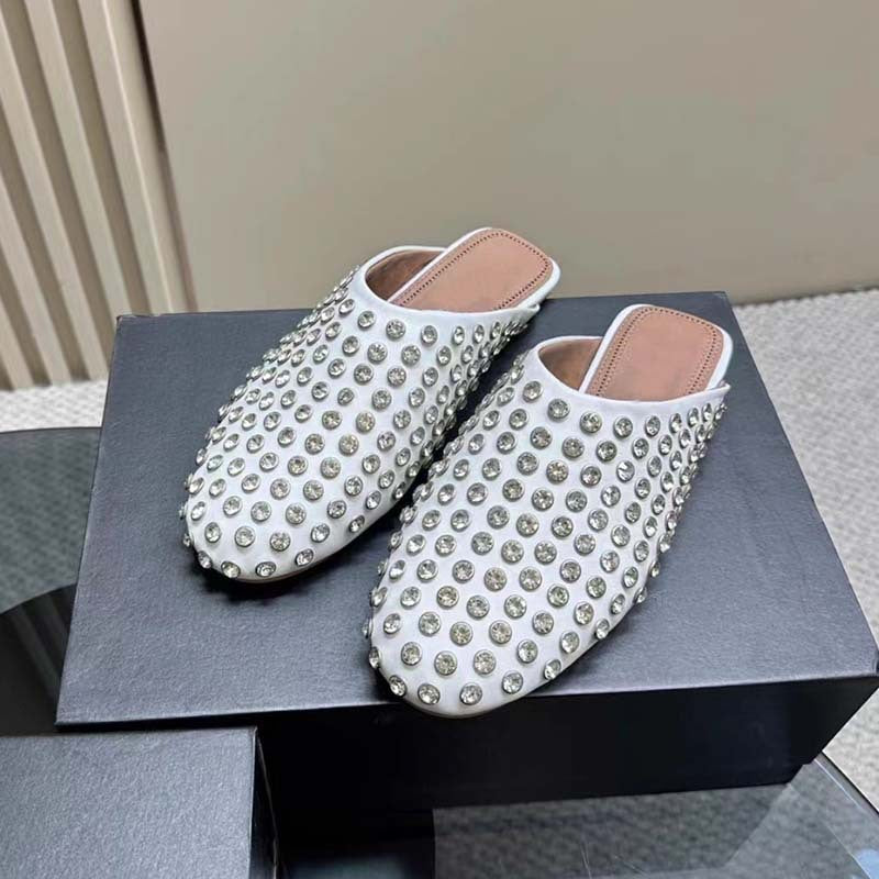 Damen mit Strass verzierten Slide Mules Drune