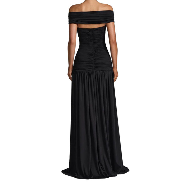 Damen Elegantes Off-Shoulder Maxikleid mit praktischem Cut-Out Drune