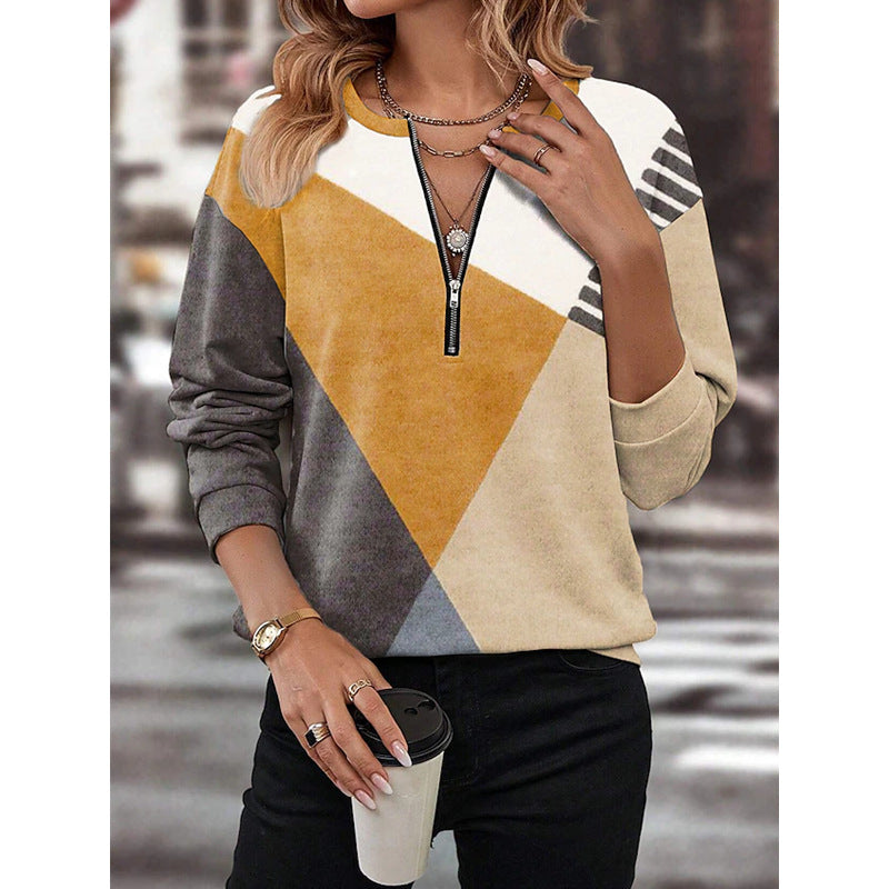 Damen Sportlicher Pullover mit Reißverschluss Drune