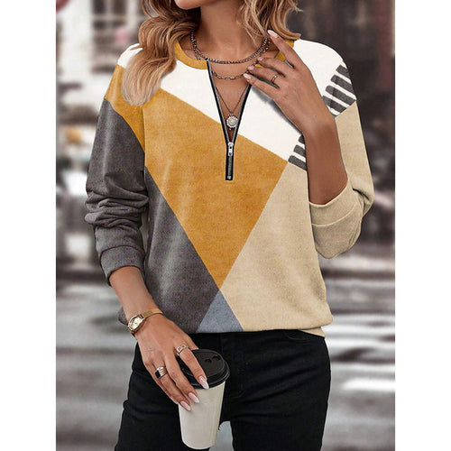 Damen Sportlicher Pullover mit Reißverschluss Drune