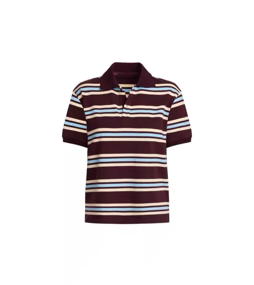 Herren Poloshirt mit modernem Streifenmuster und lässigem Schnitt Drune