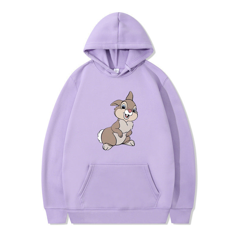 Damen Kapuzenpullover mit niedlichem Hasen-Design und bequemen Kängurutaschen Drune