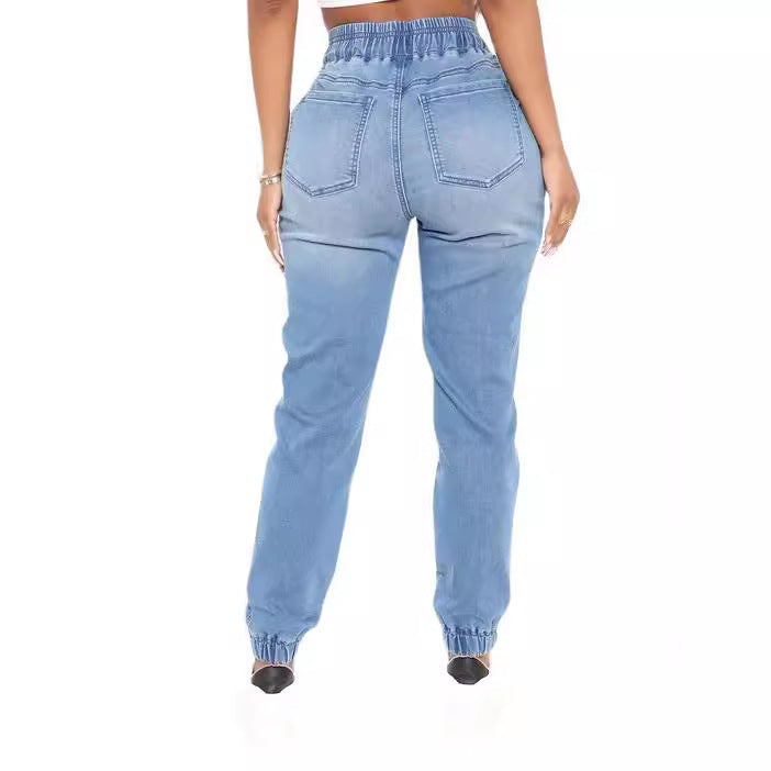 Damen Jogginghose aus weichem Denim mit verstellbarem Bündchen Drune