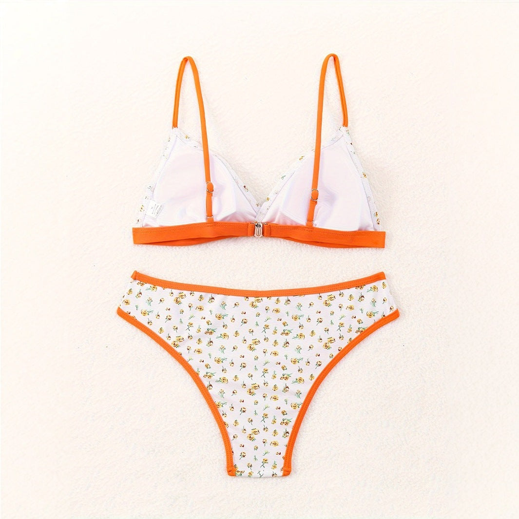 Damen Blumenmuster Bikini mit raffinierter Schnittführung Drune