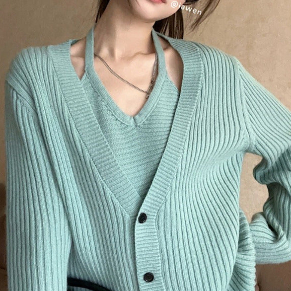 Damen Strickjacke mit strukturiertem Design und modischen Knopfdetails Drune
