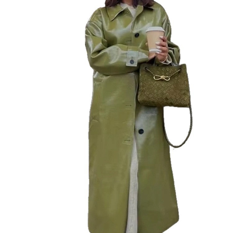 Damen Modische Hochglänzende Regenjacke mit großzügigem Schnitt Drune