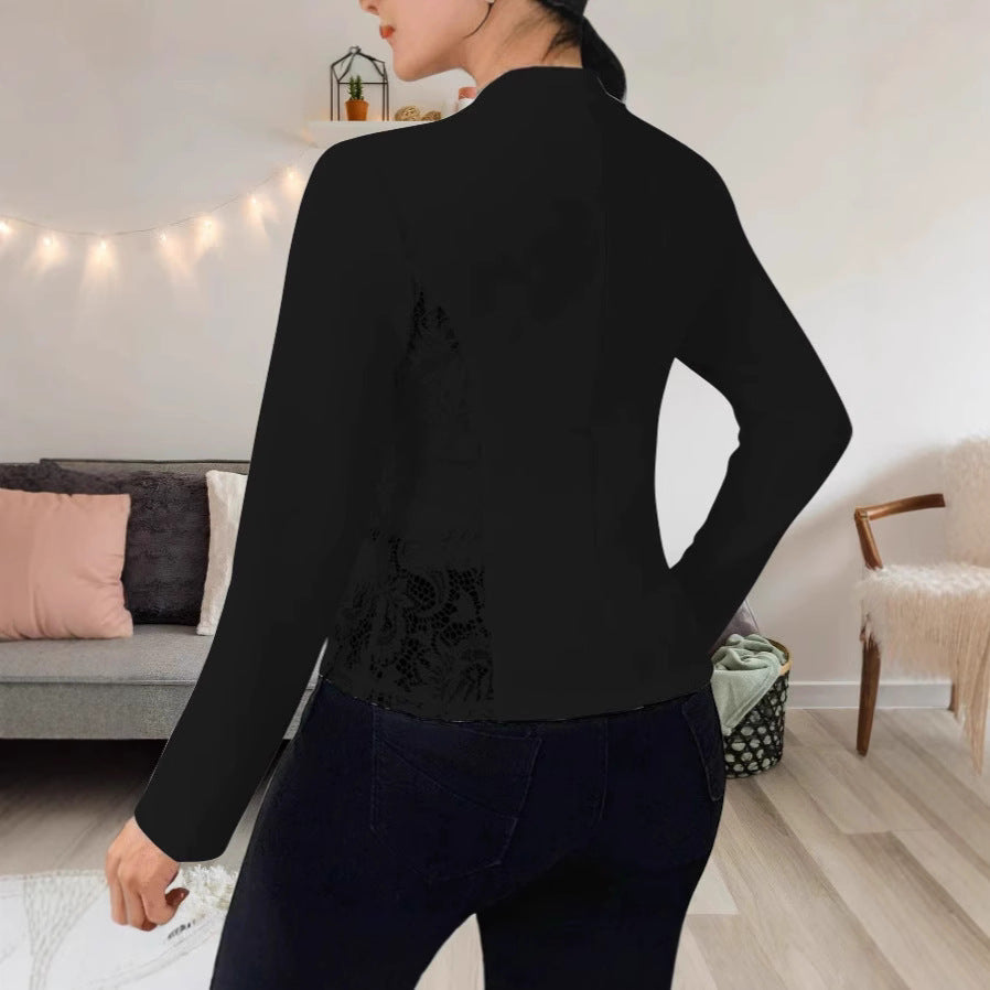 Damen elegante Blazerjacke mit Spitze und modernem Schnitt Drune