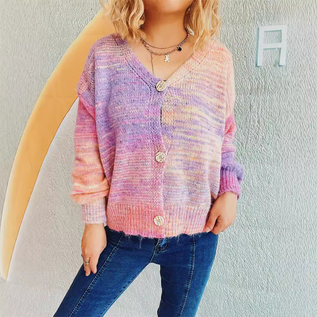 Damen gemütlicher Strickcardigan mit Knopfdetails und weich fließendem Material Drune