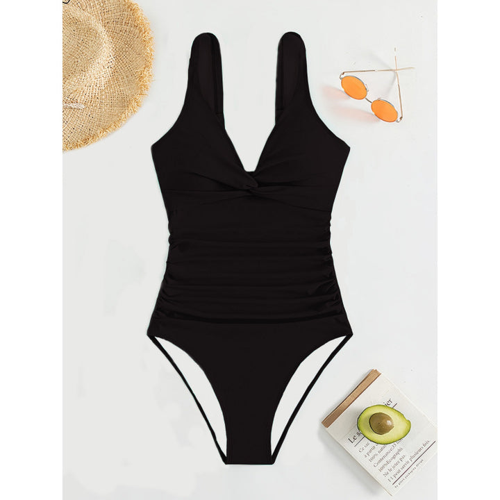 Damen Elegant geschnittene Badeanzug mit knotenfreiem Design Drune