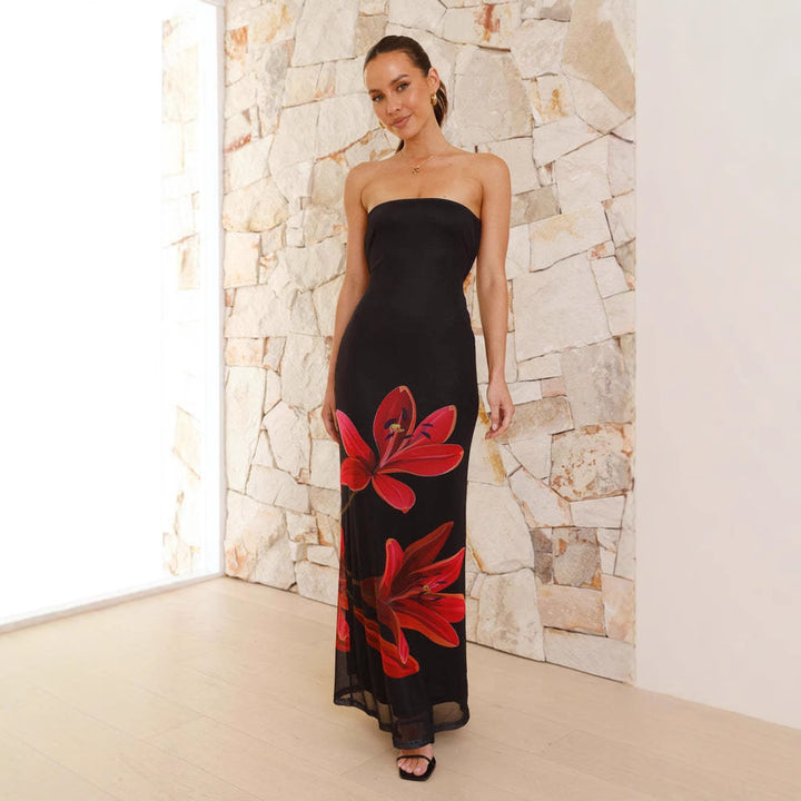 Damen Maxikleid mit floralen Details Drune