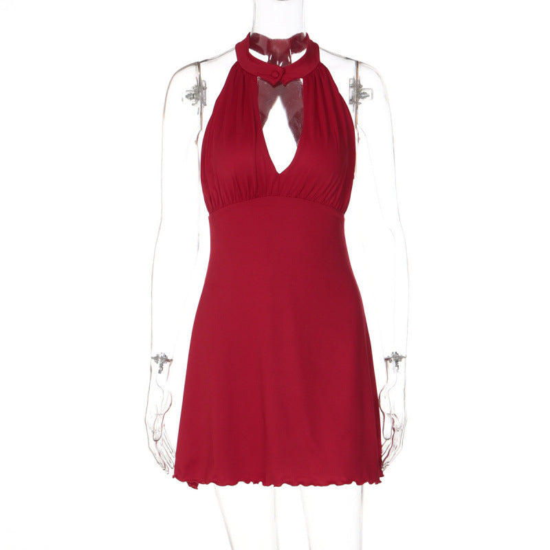 Damen Neckholder Sommerkleid Drune