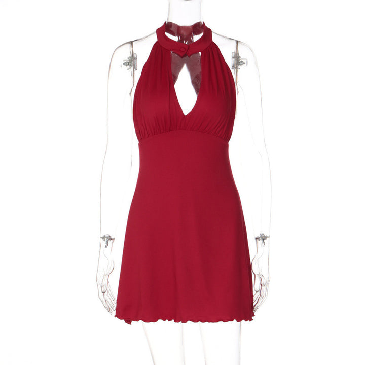 Damen Neckholder Sommerkleid Drune