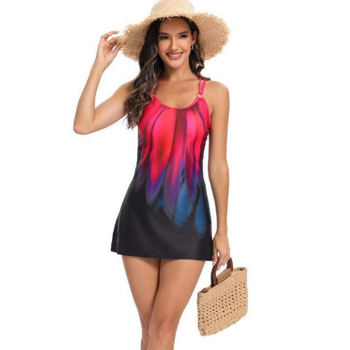 Damen Tankini-Set mit modischen Ripp- und Flammenelementen Drune