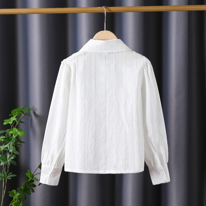 Damen Bluse mit Rüschendetails und feinen Stickereien Drune