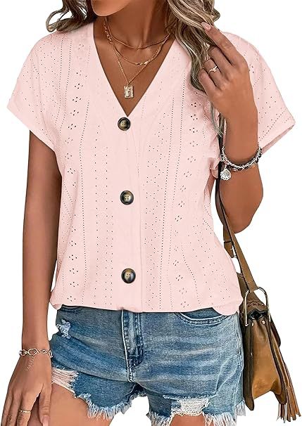Damen genähte Bluse mit Knopfleiste Drune