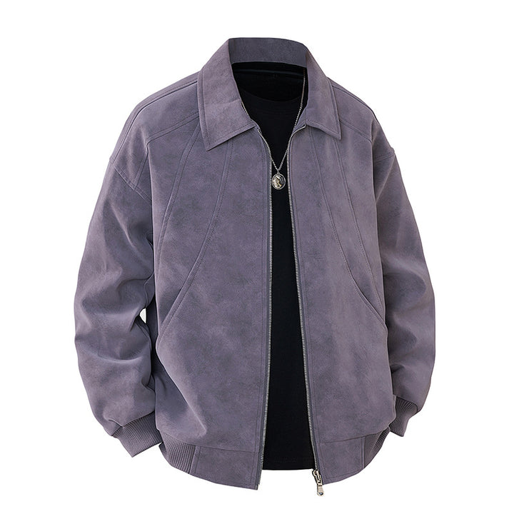 Herren elegante Wildlederjacke mit strukturiertem Schnitt Drune