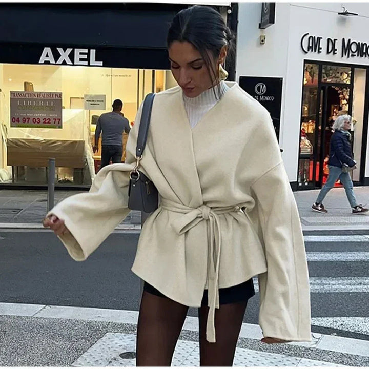 Damen Wickeljacke mit übergroßen Ärmeln Drune