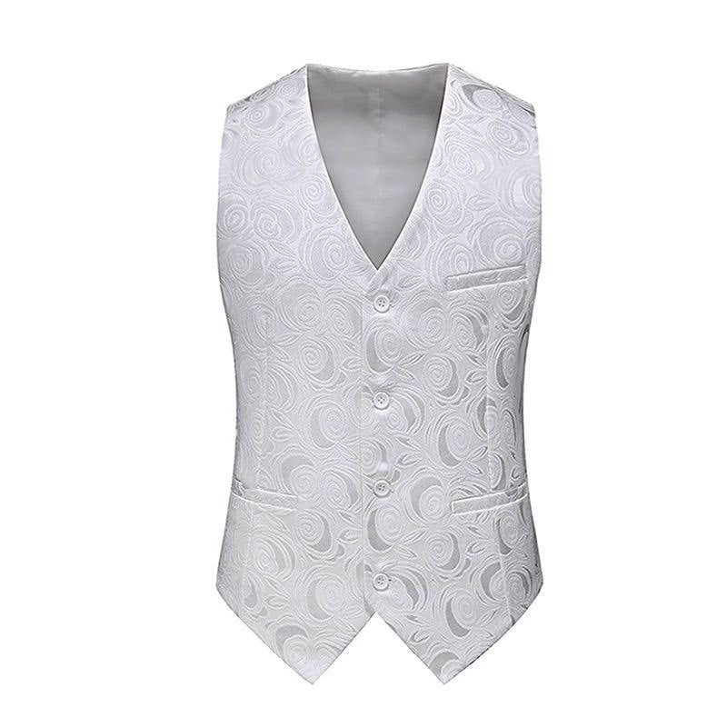 Herren nan Jacquardweste mit ornamentaler Struktur, spitz zulaufendem Saum und satinierter Rückseite Drune