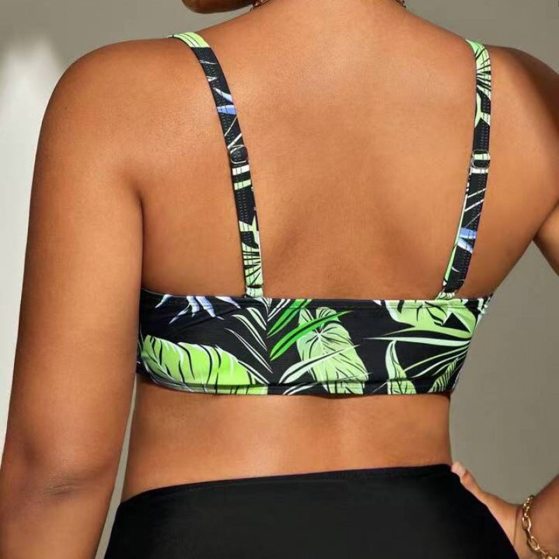 Damen Bikini-Top mit tiefem V-Ausschnitt und floralem Design Drune