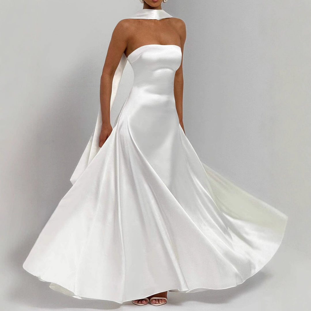 Damen Elegantes und schickes Langarm Abendkleid Drune