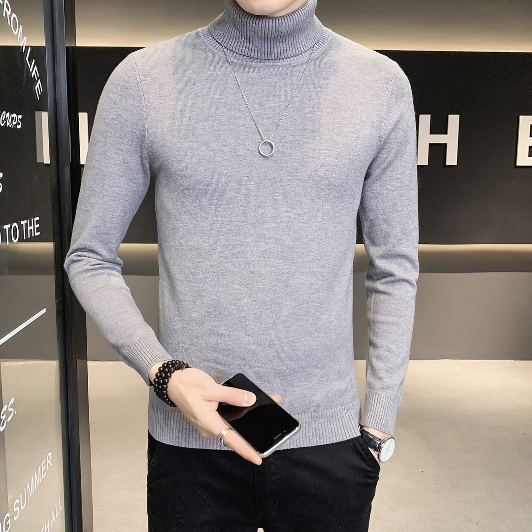 Herren Pullover mit hohem Kragen aus weicher Strickware Drune