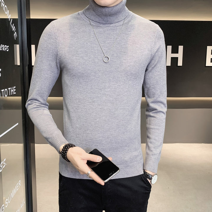 Herren Pullover mit hohem Kragen aus weicher Strickware Drune