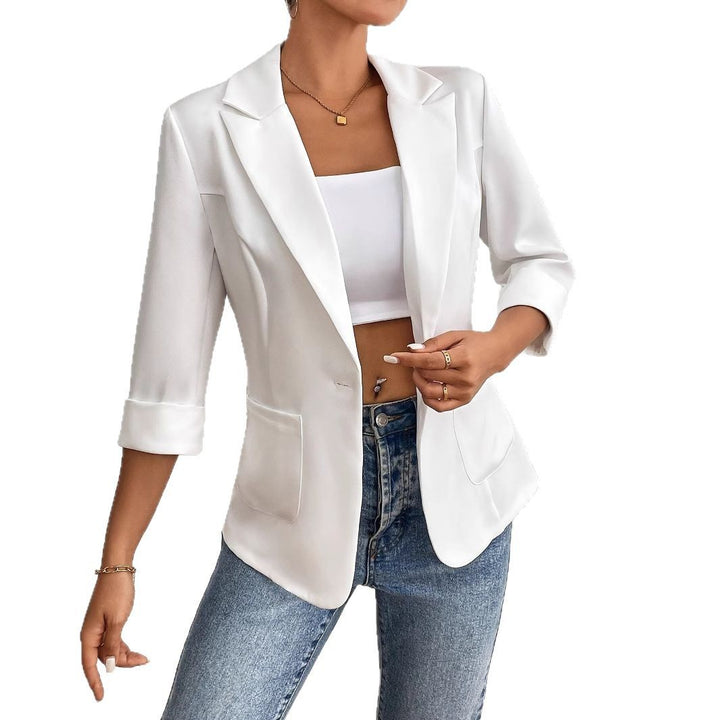 Damen Eleganter Blazer mit 3/4-Ärmeln und schmalem Schnitt Drune