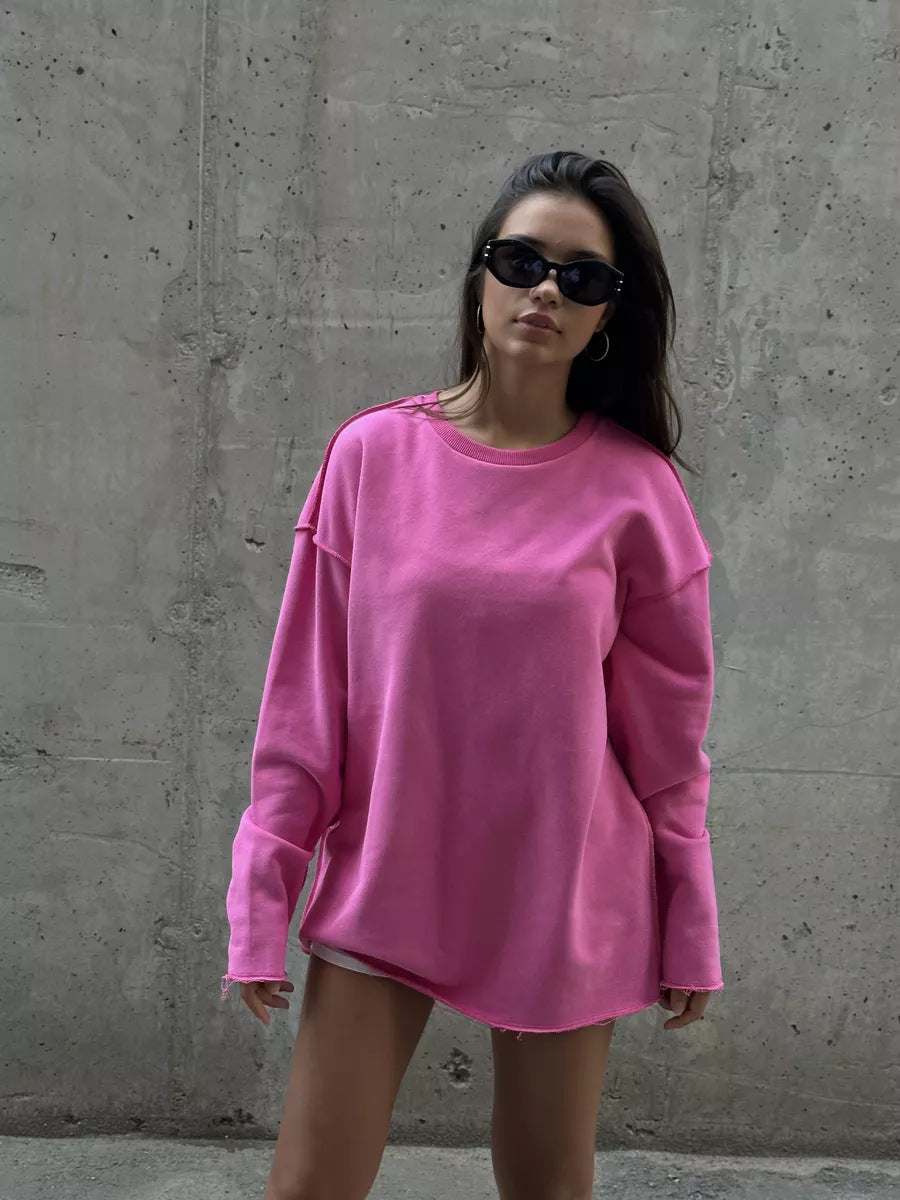 Damen Oversized Sweatshirt mit lässigem Schnitt und breiten Ärmeln Drune