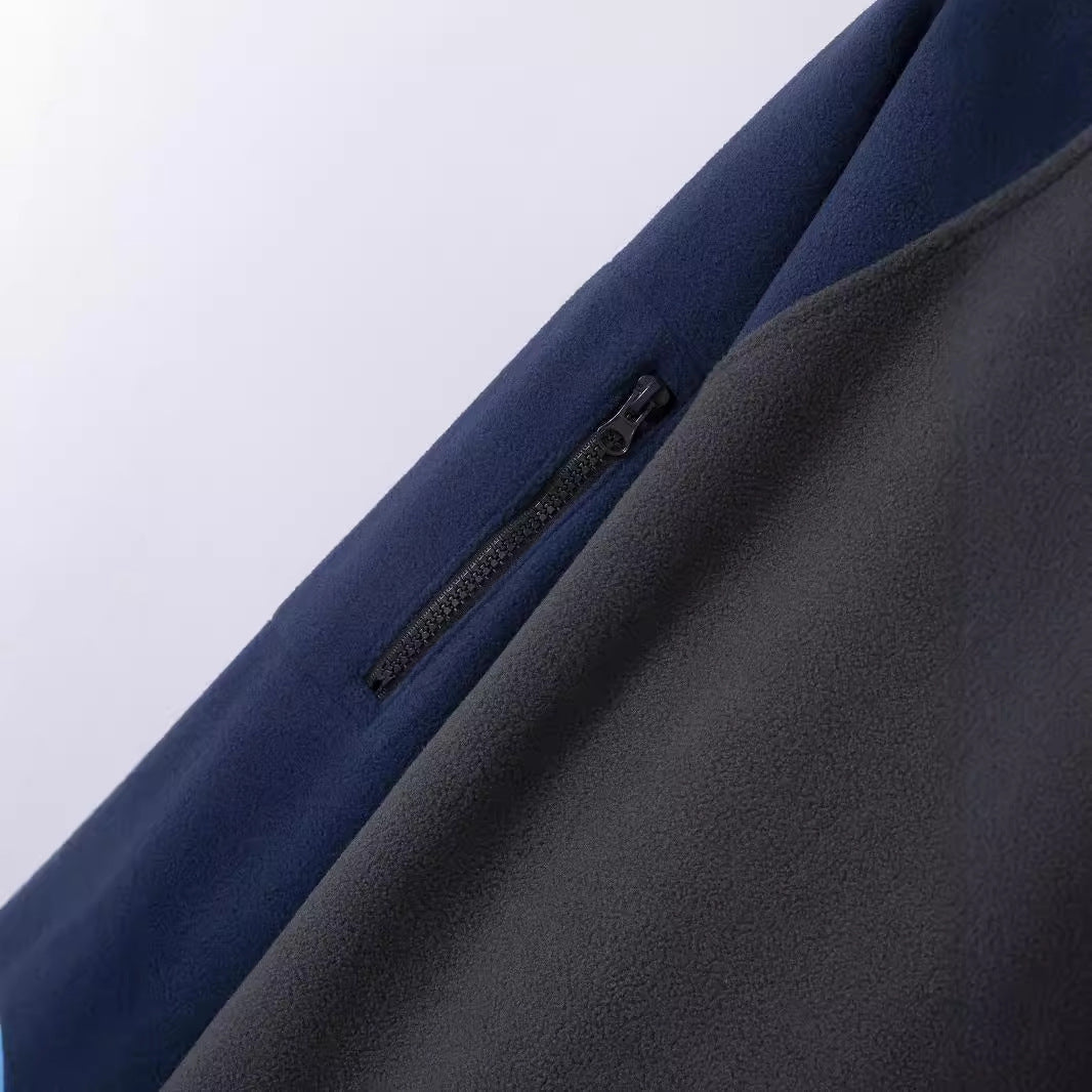 Herren Fleece-Pullover mit hohem Kragen und Stehkragen Drune