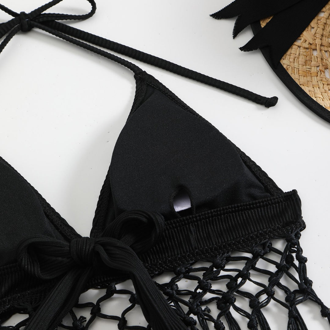 Damen Freizeitsommer-Bikini mit modischen Fransen Drune