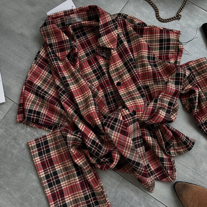 Damen oversized Karohemddesign Drune
