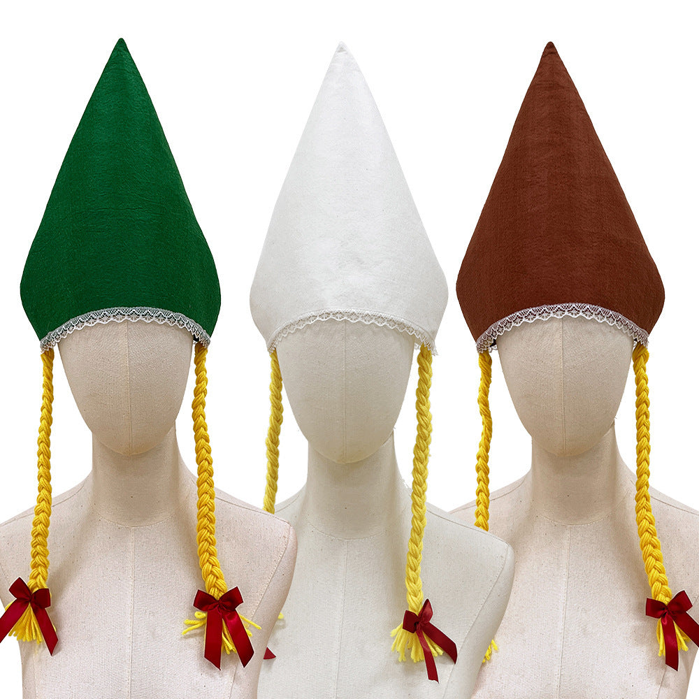 Damen nan traditionelle Trachtenhaube mit steifer Kegelform und feinem Spitzenrand Drune