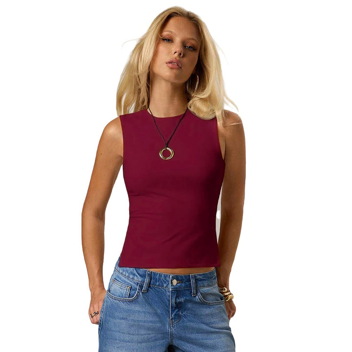 Damen figurbetontes Tanktop mit elegantem Ausschnitt und verstellbaren Trägern Drune