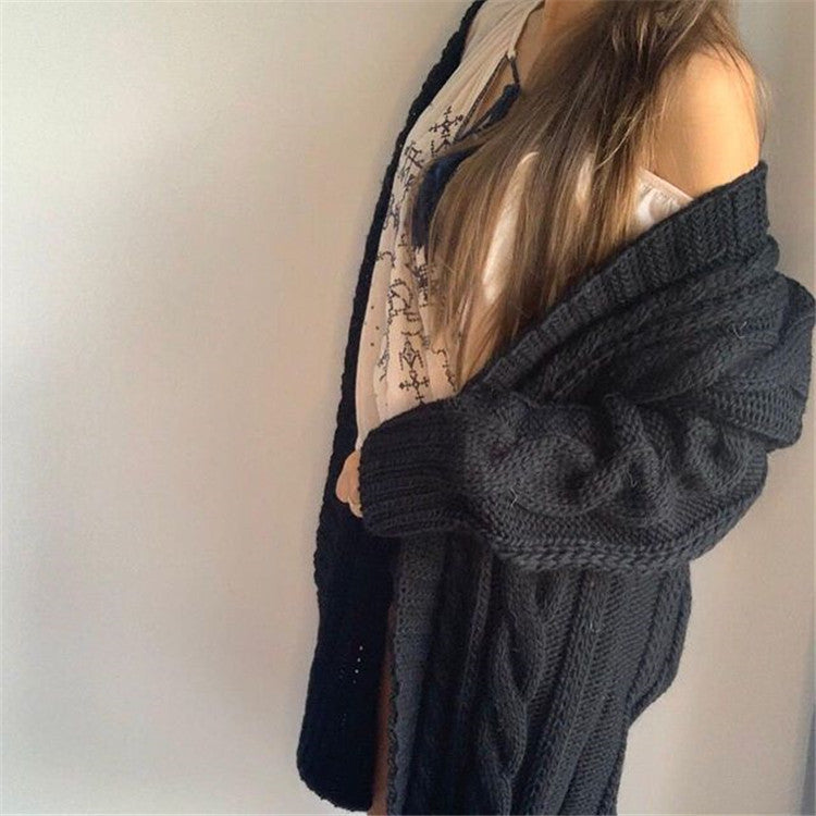 Damen Grobstrickpullover mit offener Schulter und strukturiertem Zopfdesign Drune