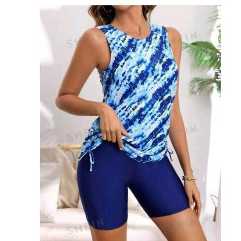 Damen Sportliches Tankini-Set mit verstellbaren Shorts Drune