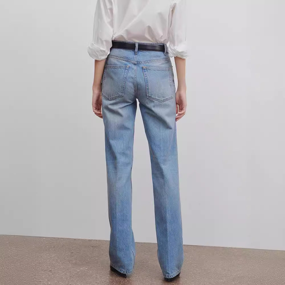 Damen Hoch geschnittene, weite Jeans Drune