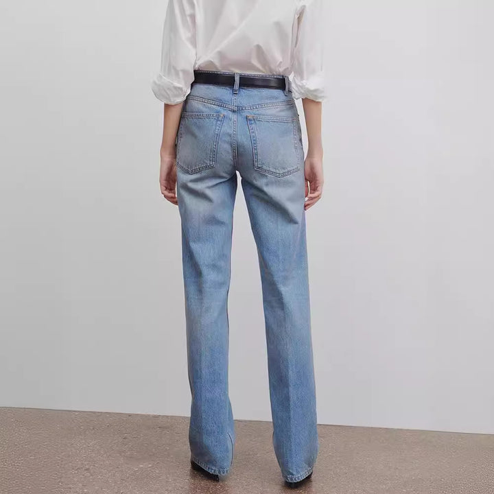 Damen Hoch geschnittene, weite Jeans Drune