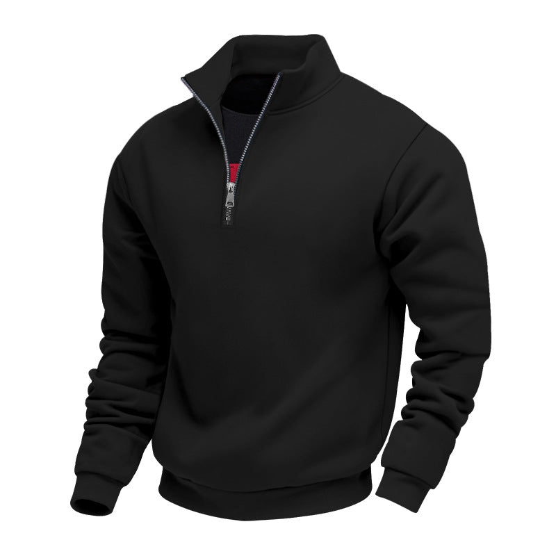 Herren Sweatpullover mit halbem Reißverschluss und atmungsaktiver Struktur Drune
