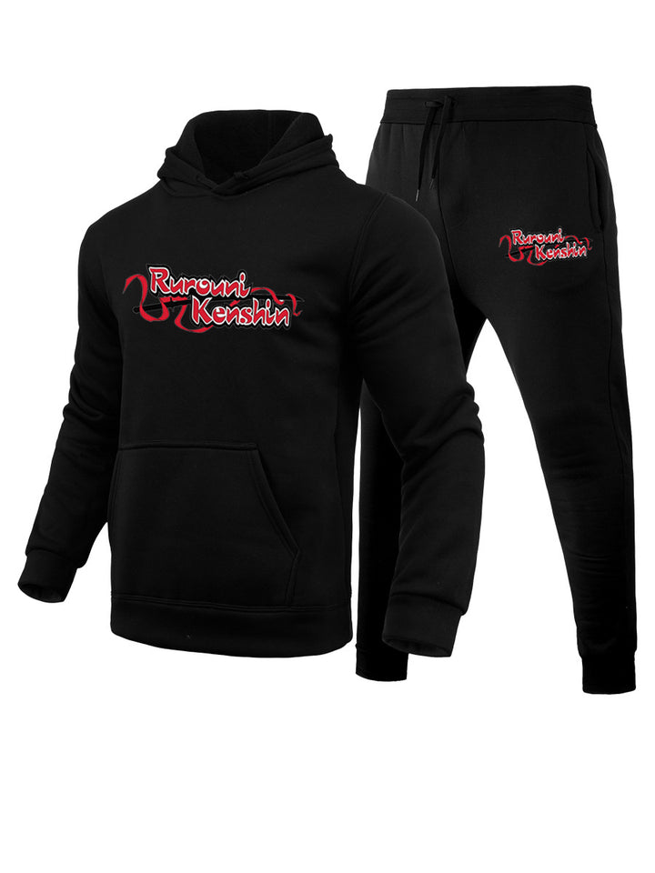 Herren Hoodie und Jogginghose Set mit kreativem Druckmotiv Drune