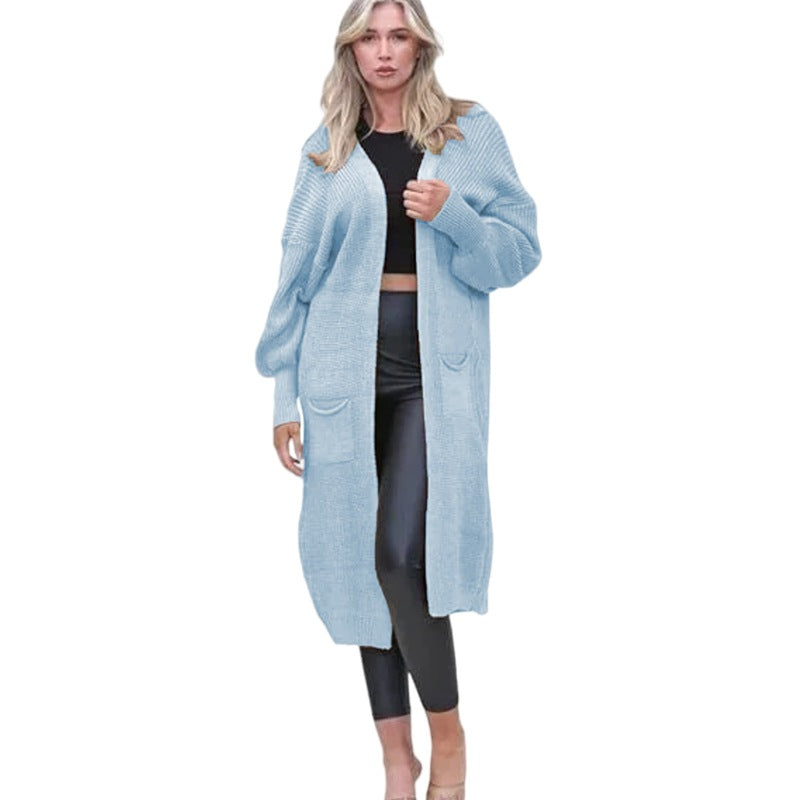 Damen Grobstrick-Cardigan mit offenen Taschen und lässigem Design Drune
