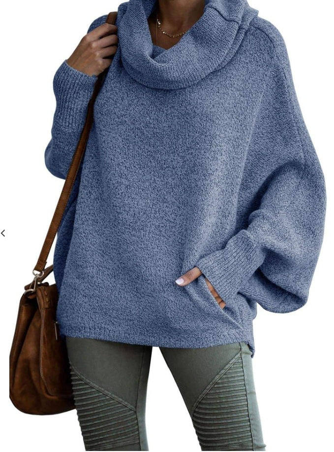 Drune Unifarbene Laterne lockerer langärmeliger Pullover Sweatshirt