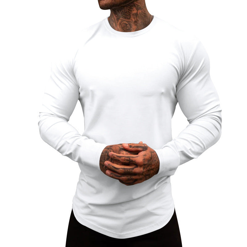 Herren Langarmshirt aus weichem, elastischem Baumwollmix mit Rundhalsausschnitt Drune