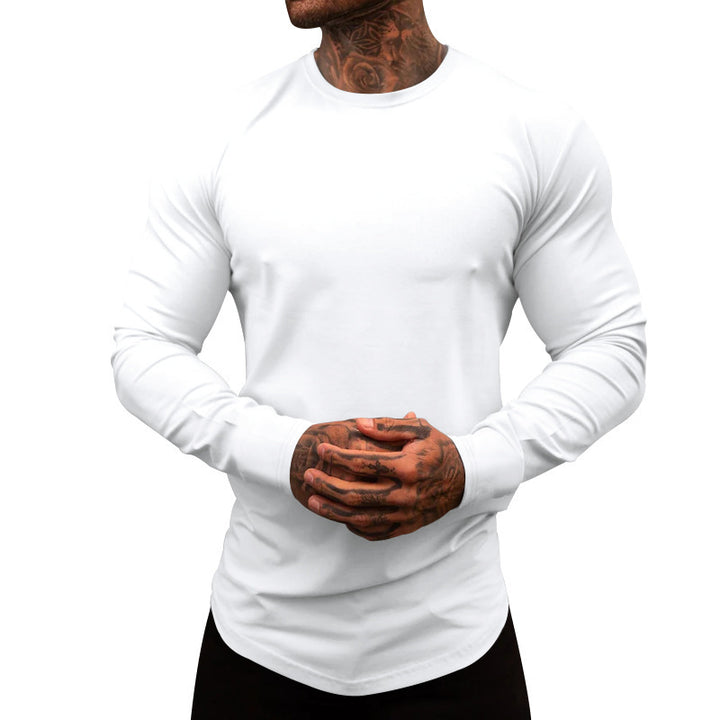 Herren Langarmshirt aus weichem, elastischem Baumwollmix mit Rundhalsausschnitt Drune